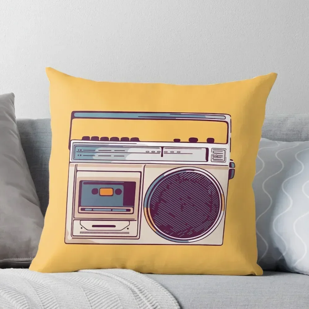 Retro Radio Boombox Throw Pillow Cusions Cover Plaid Sofa pillow