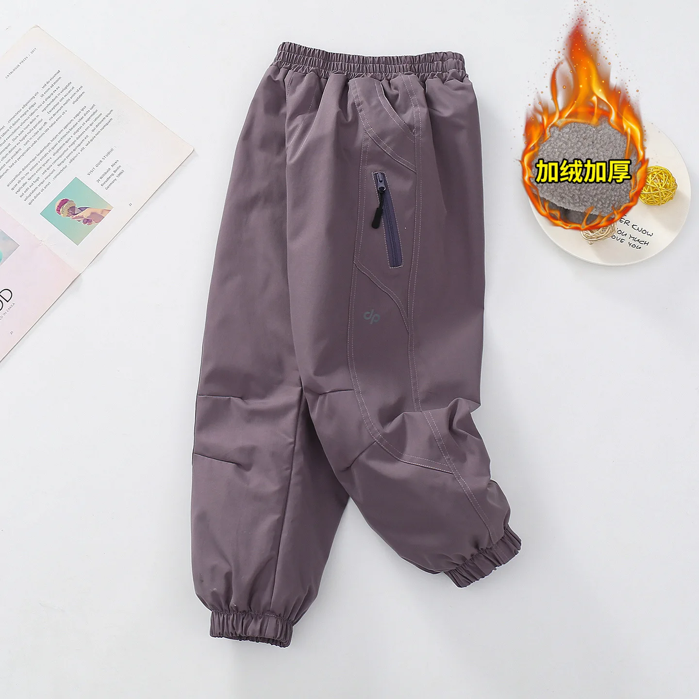 New Boys Padded Pants Children's Fleece Lined Warm Punch Trousers Winter Autumn 2025 Kids Simple Casual Bottoms Sweatpants