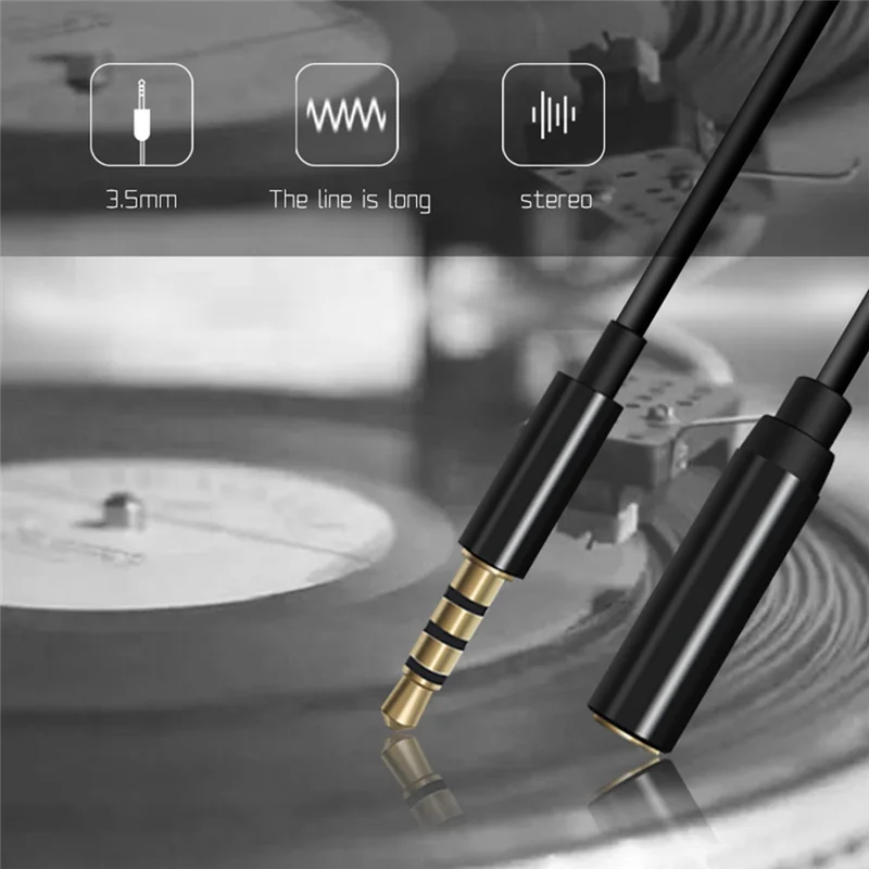 A29F-3.5Mm Microphone Extension Cable 2M Extension Cable Male To Female Mini MIC Cord Universal Mic Cord