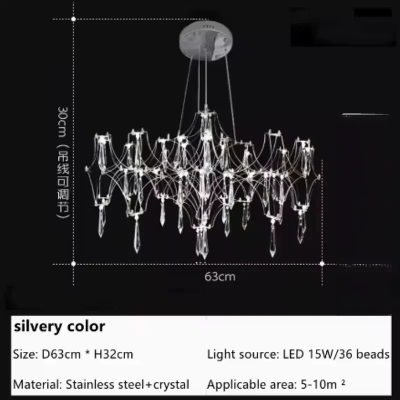 Noordse luxe kristallen kroonluchter Gypsy Firefly kristallen kroonluchter woonkamer villa duplex trap Dandelion hanglamp