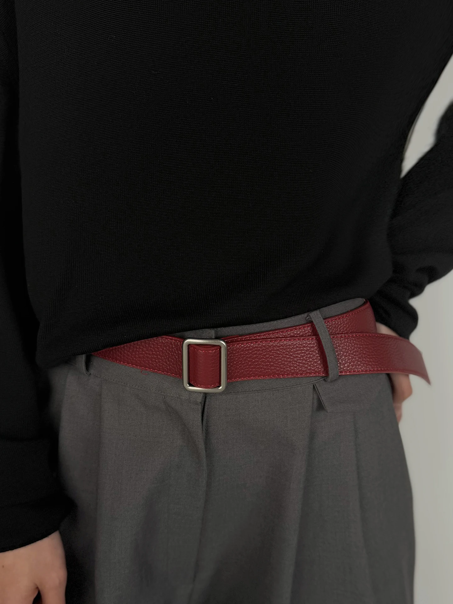 アンケラ-ヴィンテージ-シルバーバックル-ワイドレザーベルト-トップレイヤー牛革-多用途-シンプルデザイン-おしゃれなアクセサリー-全年齢向け