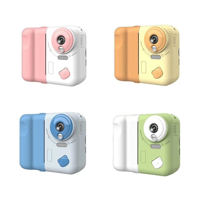 Kids Instant Print Camera 1080P HD Digital Camera With 2.4 Inch IPS Screen 10X Optical Zoom Includes 32GB TF Card Yellow