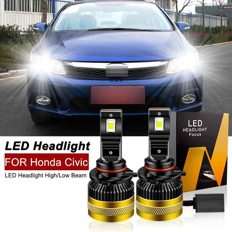 

2PCS 30000lm For Honda Civic 2006-2015 Car LED Headlight Bulbs High Beams 9005 HB3 Low Beams 9006 HB4 High quality CANbus 6000k