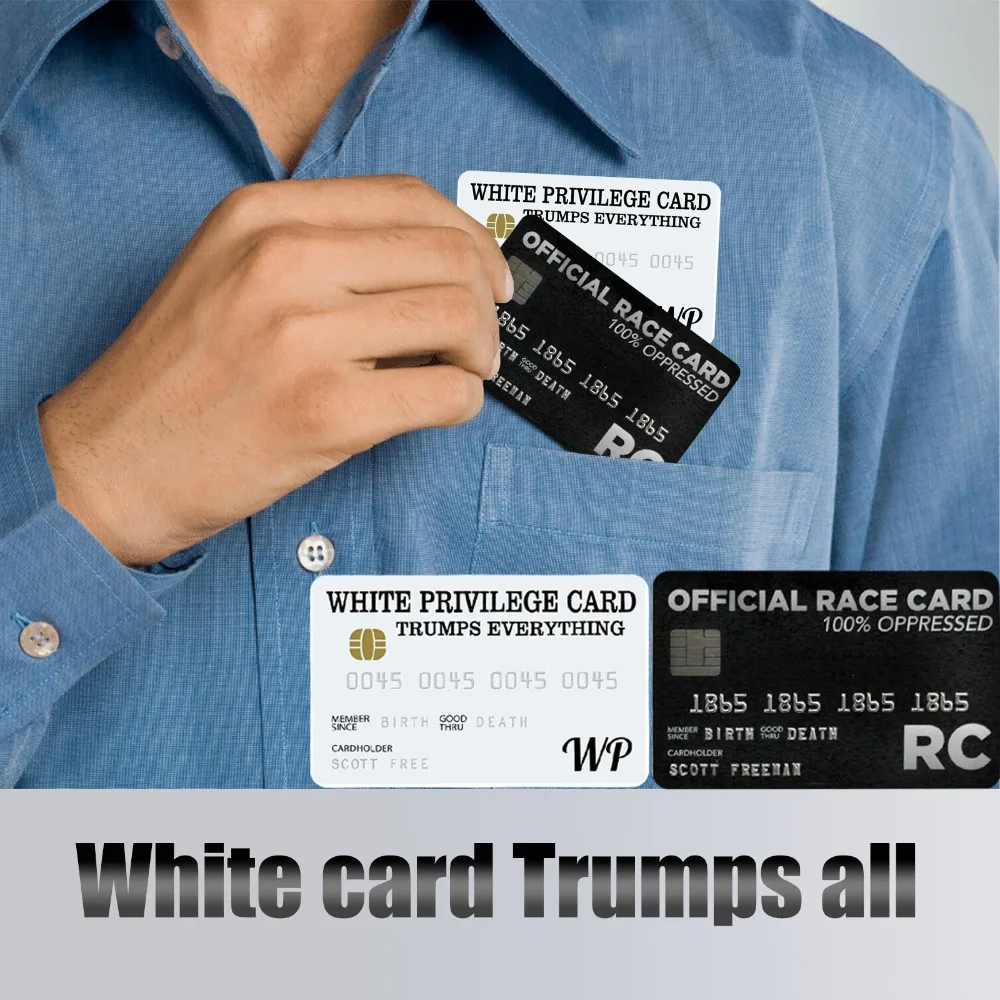 Success Collectable White Privilege Card Credit Card Trumps Everything Official Race Card Novelty Wallet Size Collection Gift