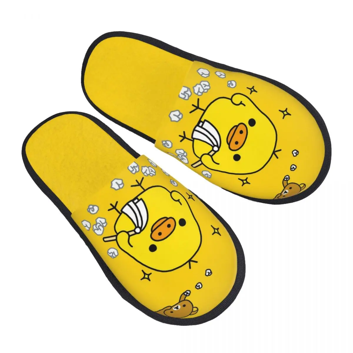 

Изготовленные на заказ мягкие тапочки Rilakkuma Kiiroitori с эффектом памяти, женская домашняя обувь для спа-салона