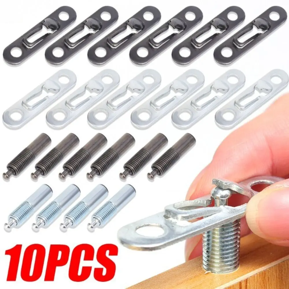 5Sets Concealed Installation Wardrobe Sliding Buckle Invisible Hardware Tools Furniture Invisible Connectors Two-in-one Elastic