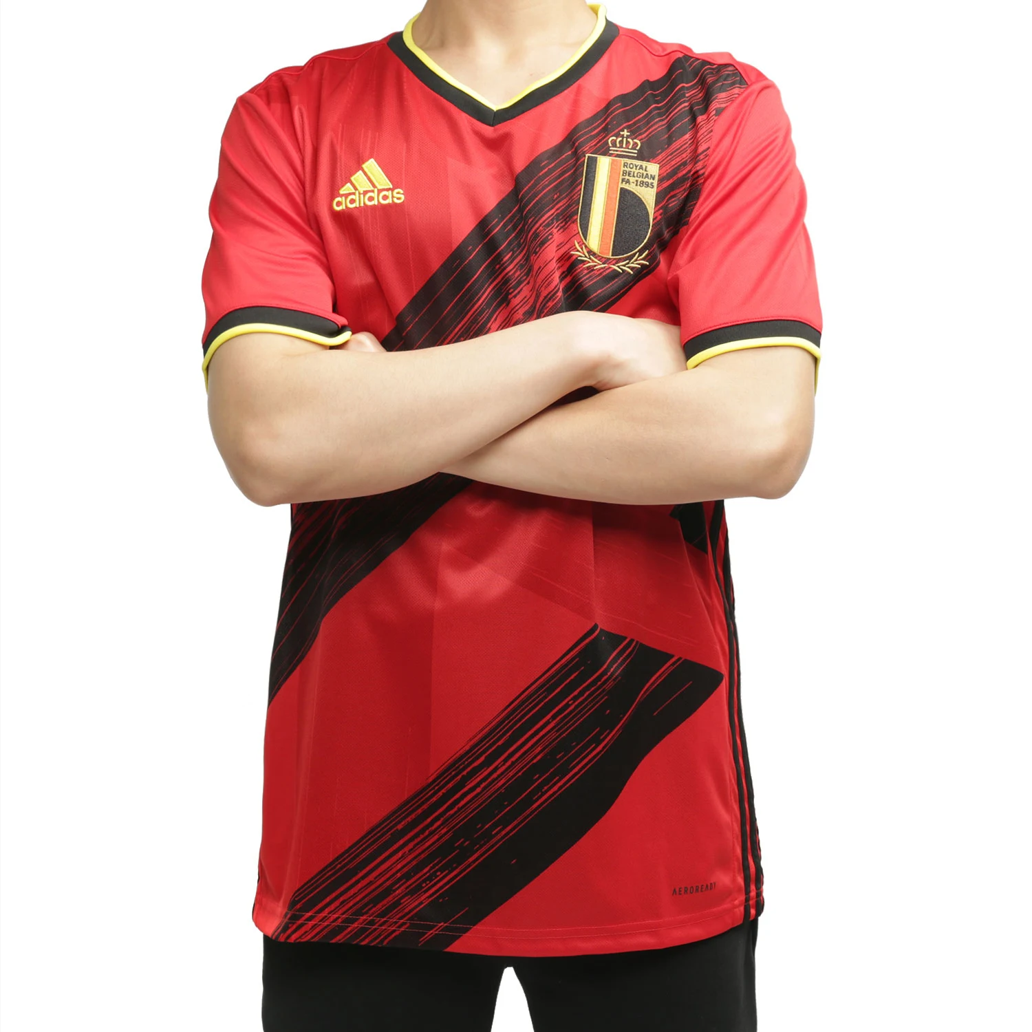 Adidas genuine men's home fan edition football short sleeved shirt T-shirt EJ8546