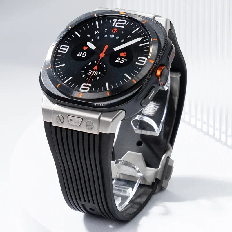 

No Gaps Rubber Strap For Samsung Watch 7 Ultra 47MM Soft Silicone Band For Samsung Watch 7 Ultra 47MM Stainless Steel Bracelet