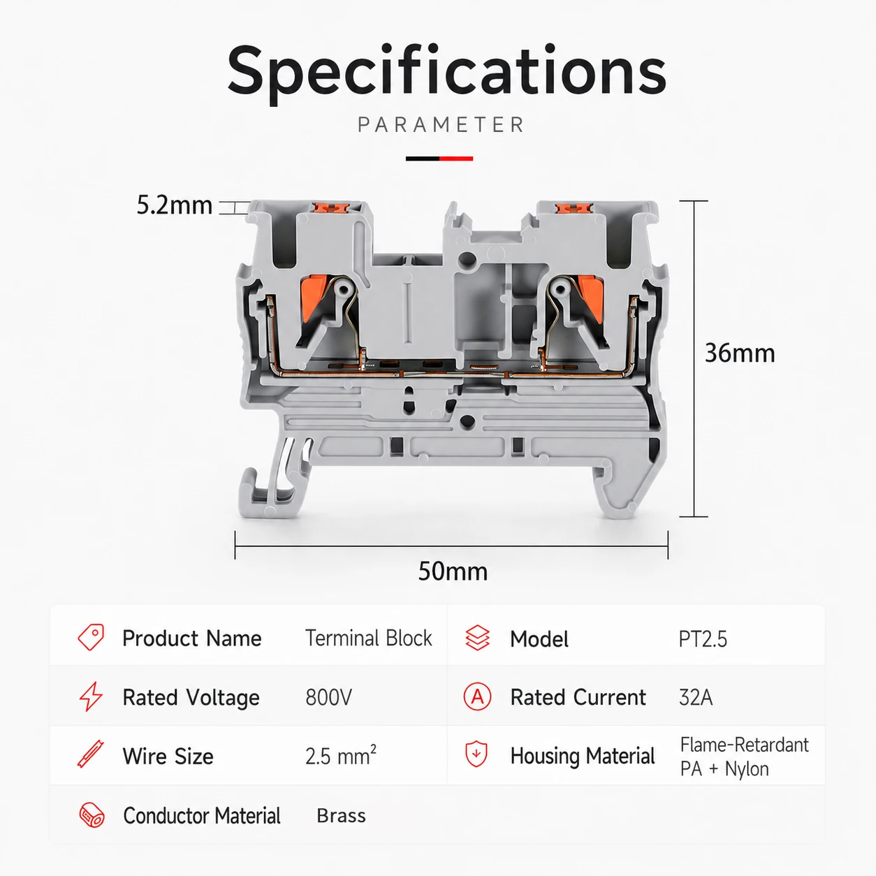 50PCS DIN Rail Terminal Block  - đánh giá và giá Threadless Push Pin