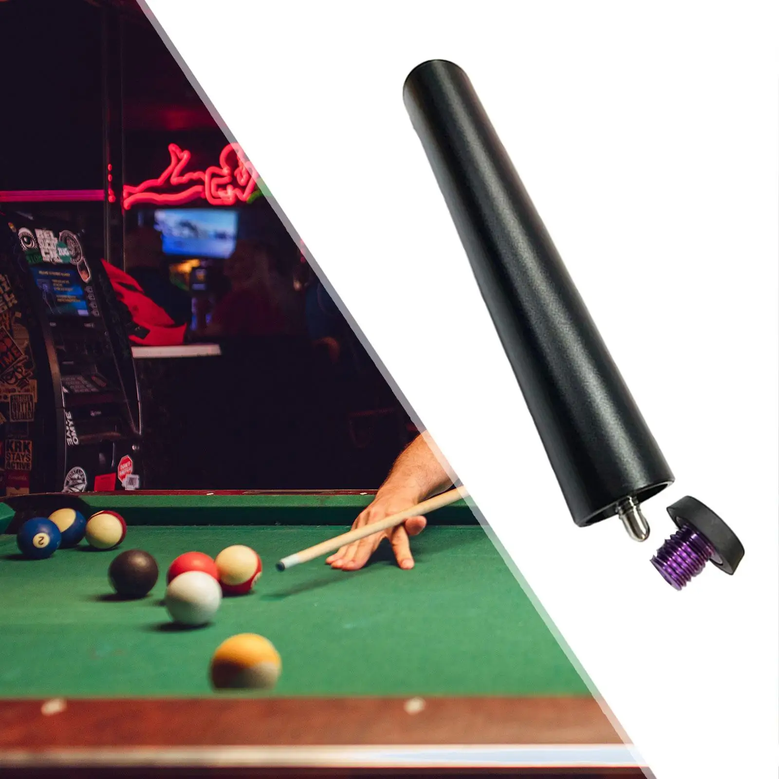 

Pool Cue Extender Billiard Snooker Cue Extension Ultralight 7.87" Long Compact Billiards Pool Cue Extension for Athlete Parts