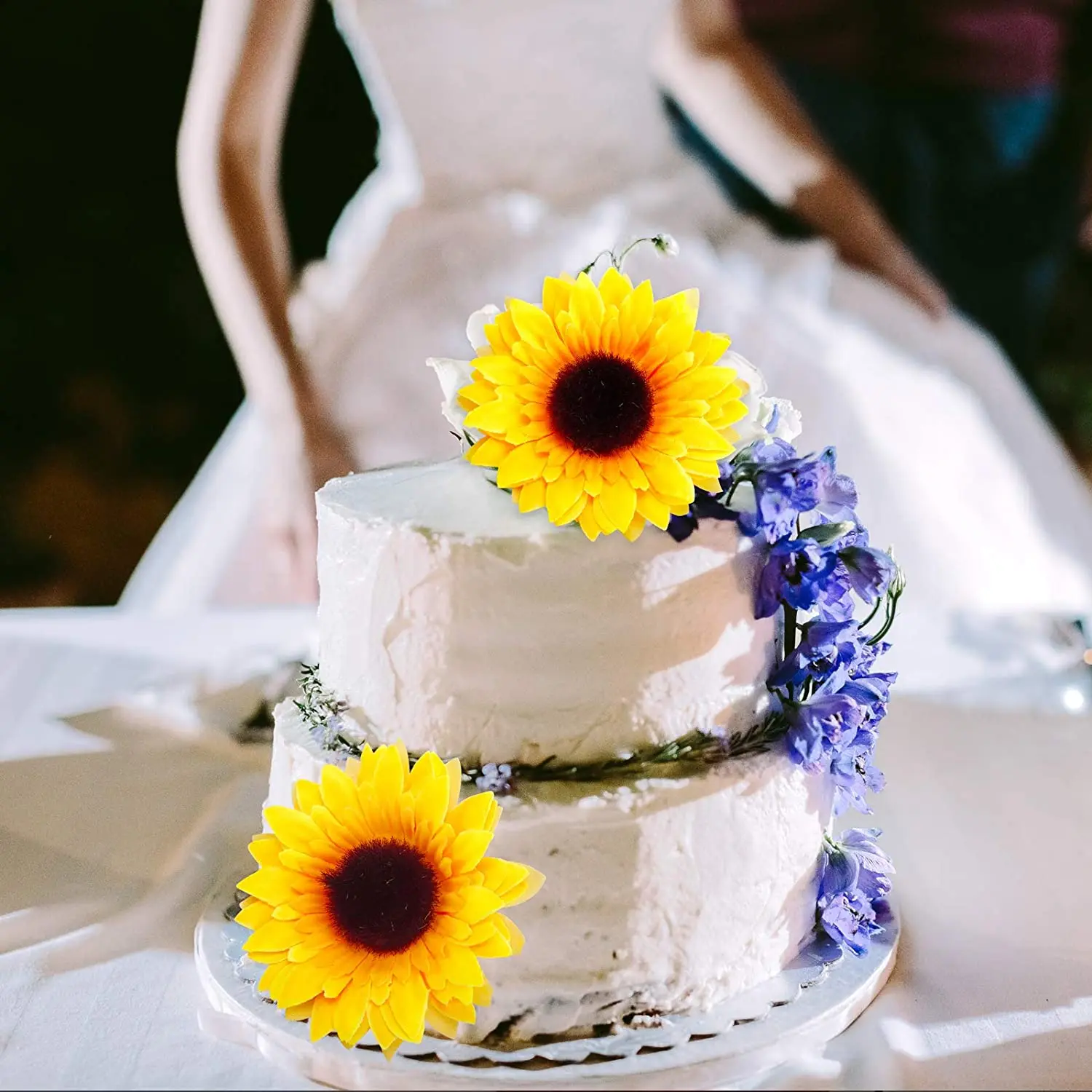 30 stcke 9CM Geflschte Sonnenblumen Knstliche Sonnenblumen Kpfe Faux  Seide Sonnenblumen Dekoration fr Weihnachten Baum Home Party Hochzeit  Decor - AliExpress 15