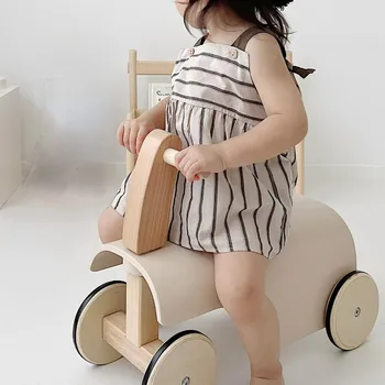 INS kids balance car 1 to 3 years old baby wooden baby walker Pedalless boy and girl gliding balance car children's photo props
