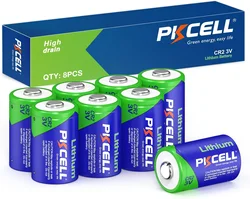 8 sztuk PKCELL CR2 CR 15270 CR 15266 3V baterie litowe niewymagający akumulator 850MAH do czujki dymu dalmierz laserowy