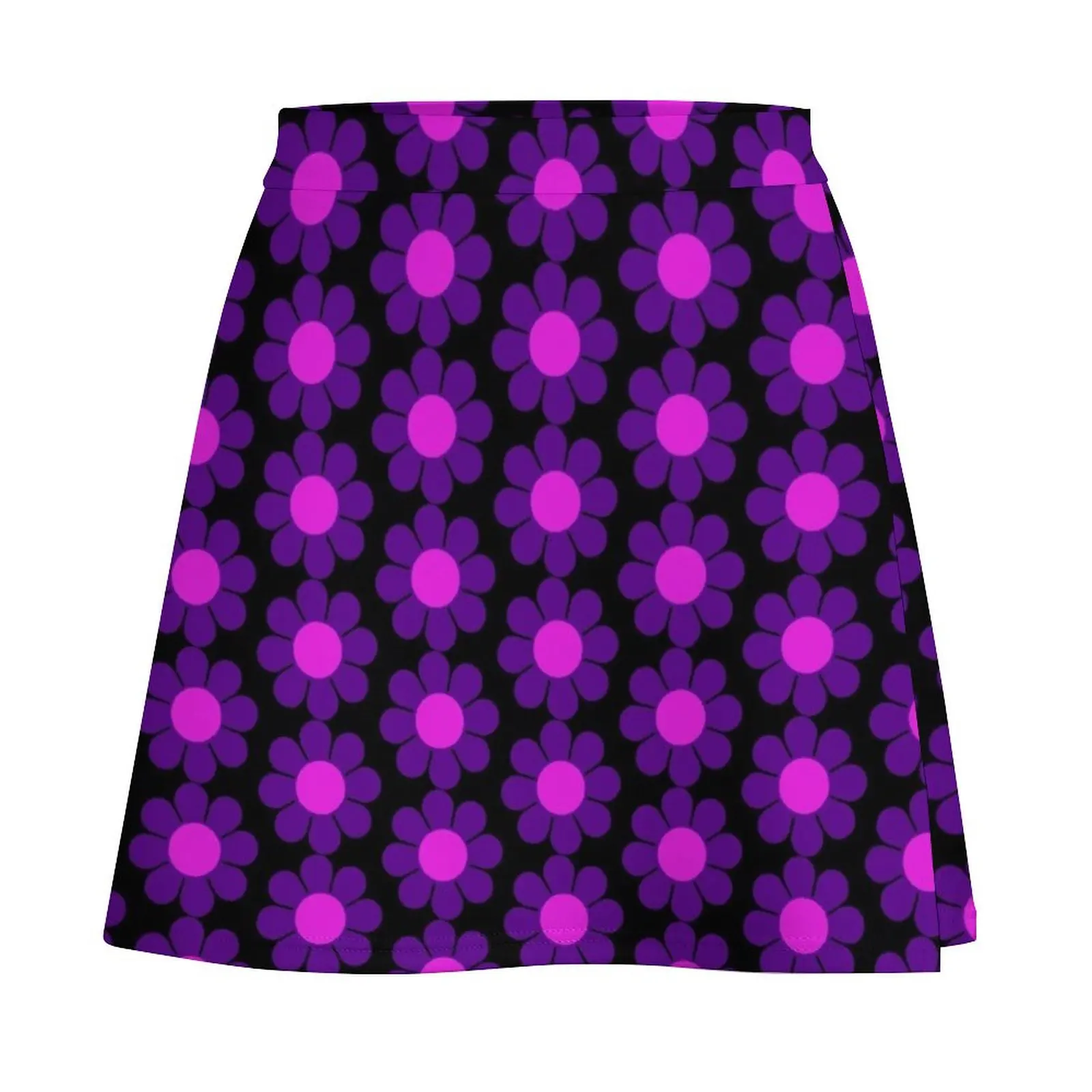 Purple Pink Hippy Flower Daisy Mini Skirt mini denim skirt Women's summer skirt School uniform kawaii clothes