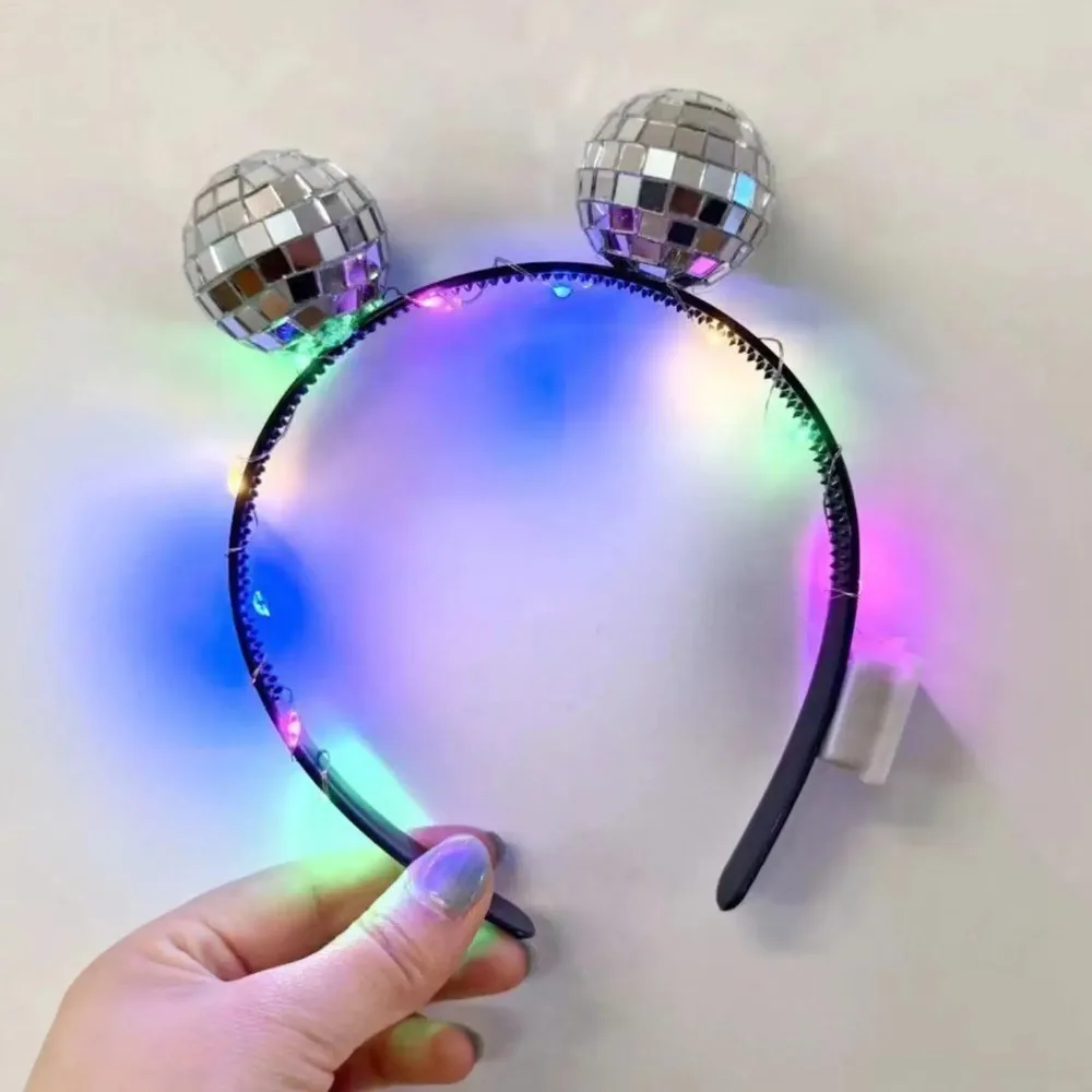 

Disco Ball Headband LED Headwear Battery Operated Light Up Costume Accessories for Women Men Party Cosplay New Years Eve