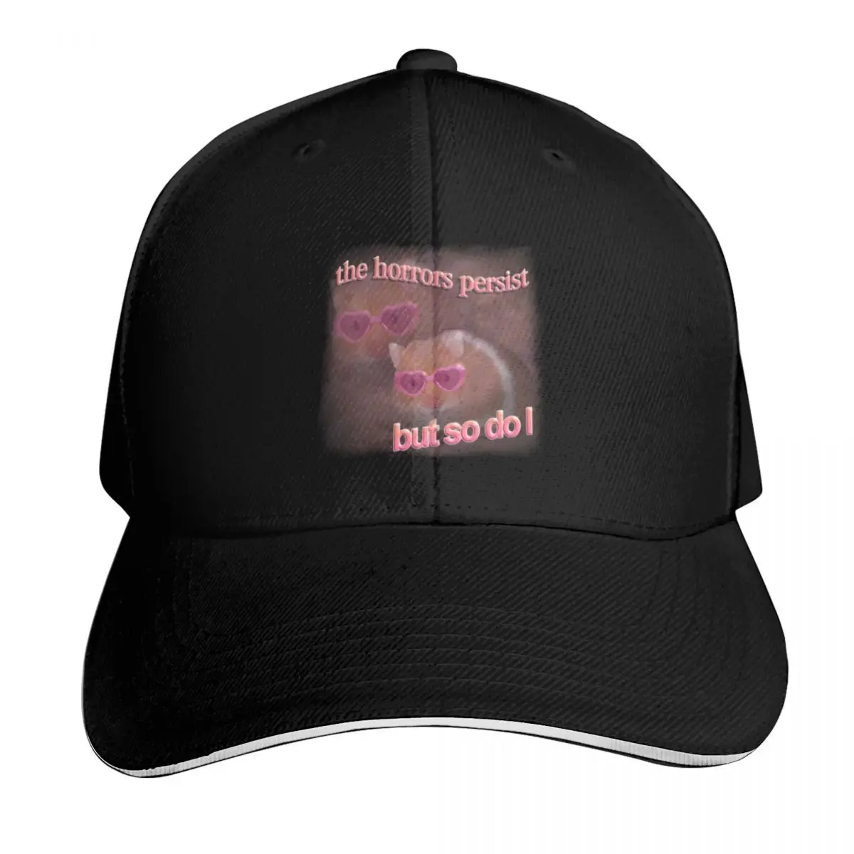 The horrors persist but so do I hamster word art Baseball Cap Men Women Casual Summer Sport Sun Cap