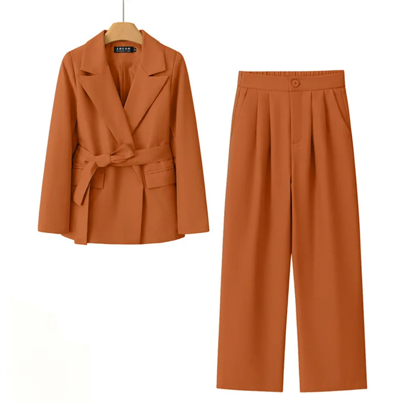 Casual Long Sleeve Blazer Pant Sets Suits For Woman 2026 Fashion 2 Pieces Set For Women Office Lady Coats Jackets