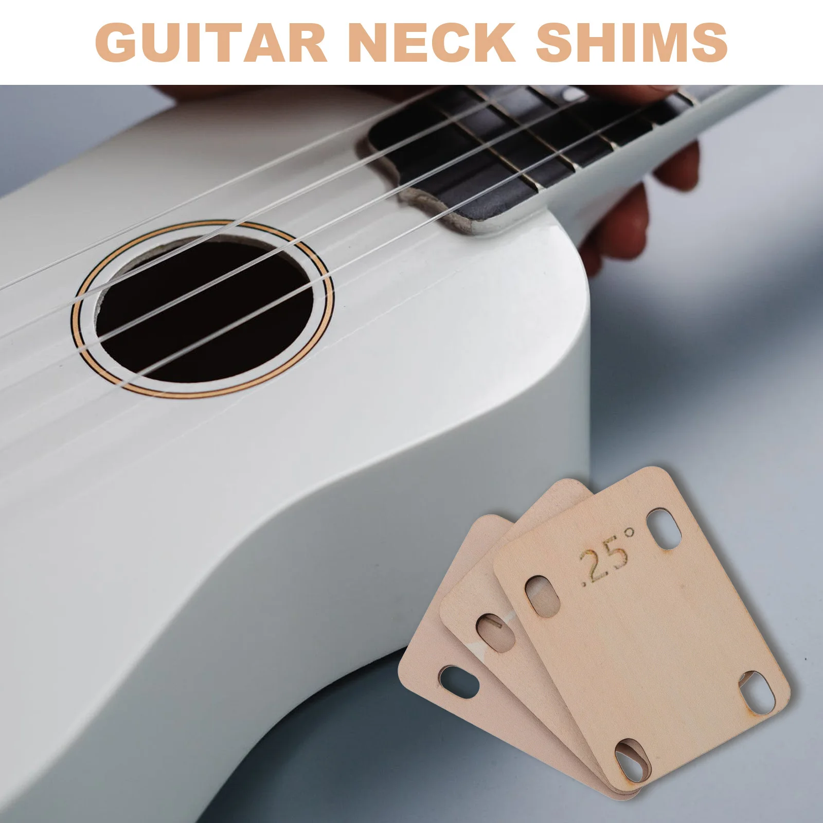 

3pcs Guitar Neck Shims Wooden Adjustable Thickness Replacement For Bass Electric Guitar Lightweight Tuning Accessories