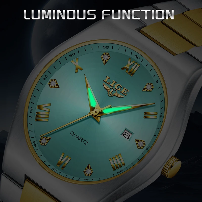 LIGE Original Quartz Watch for Women Fashion Elegant Ladies Watches Stainless Steel Waterproof Women's Wristwatch Reloj Mujer