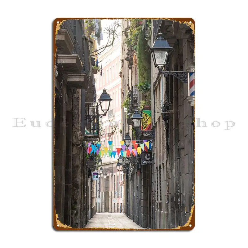 Lanterns Of Barcelona Metal Plaque Wall Decor Club Garage Design Club Tin Sign Poster