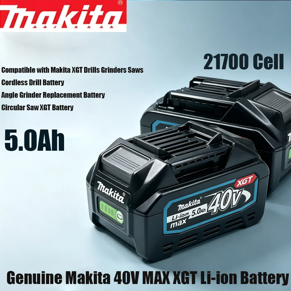 Original Makita 40V XGT Max 5.0Ah Replacement Li-ion Battery Compatible with BL4040 BL4050 Fast Charging Fit All Makita XGT Tool