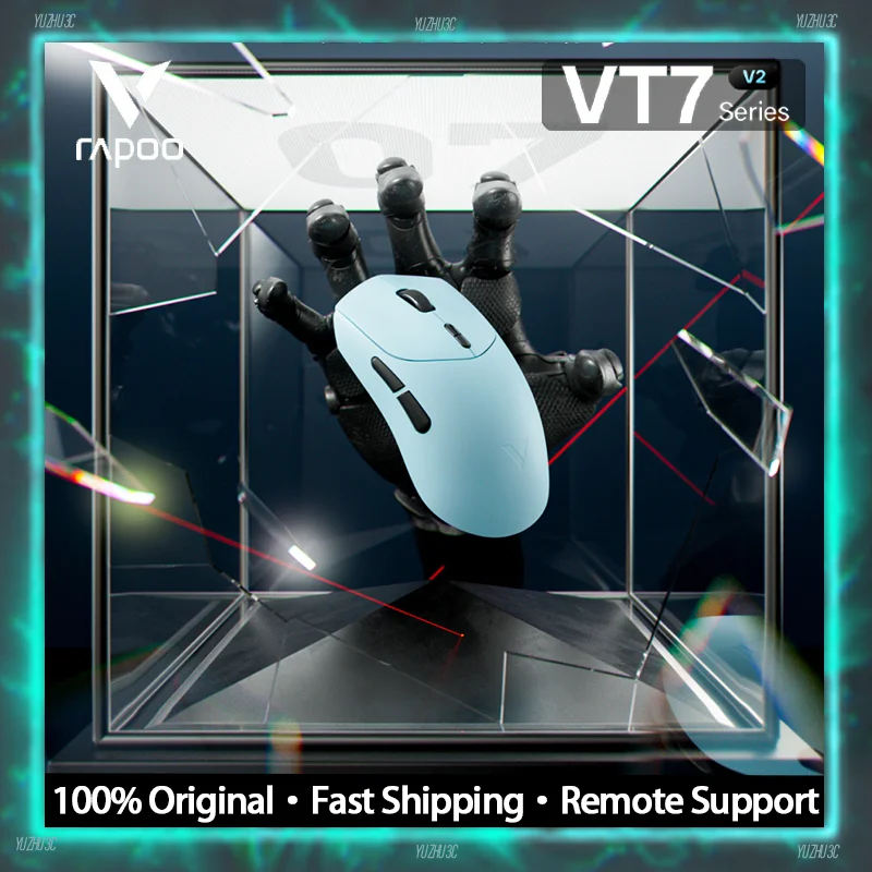 RAPOO VT7 V2 Wireless Gaming Mouse 8K Polling Rate PAW3950 PAW3955 Ultimate Sensor 750H Battery 0.155ms Low Latency For PC Game