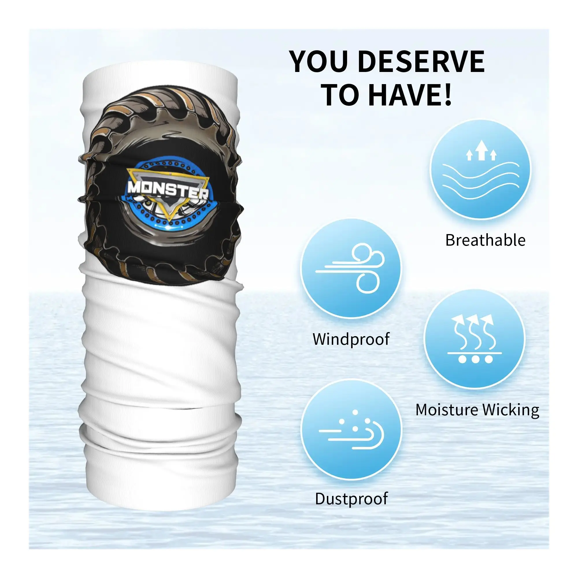 클래식 몬스터 잼 트럭 패턴 두건의 목 각반 인쇄 된 얼굴 스카프 다용도 얼굴 마스크 남성 여성을위한 야외 스포츠 성인