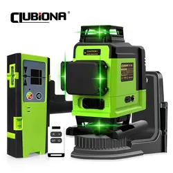 Clubiona 4D 16 linee professionale nucleo tedesco pavimento soffitto telecomando livello laser linea verde con batteria agli ioni di litio da 5000 mAh