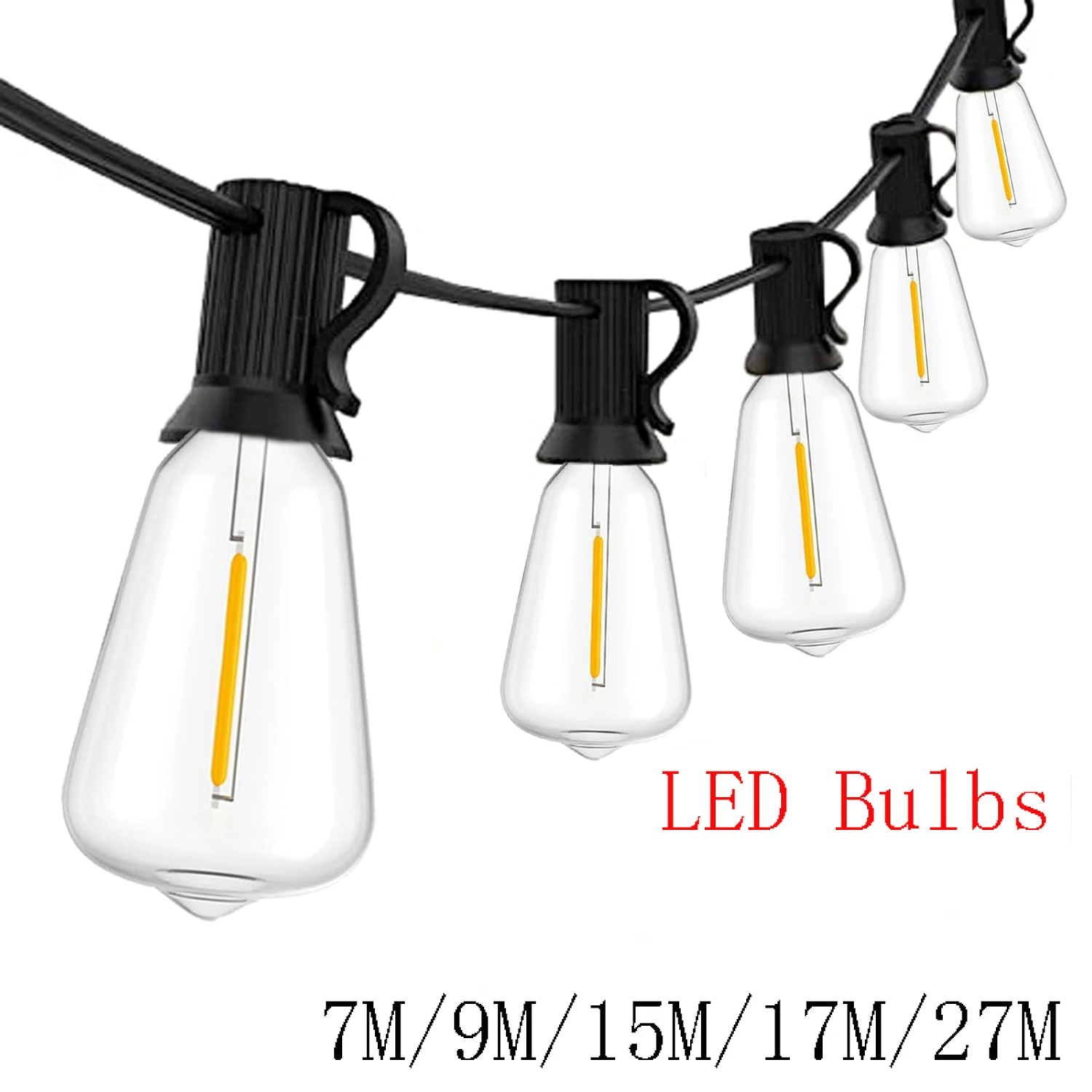 

Festoon LED Globe String Fairy Lights ST38 Outdoor Dimmable For Christmas Party Garden Decor Garland Lamp Street Patio Backyard