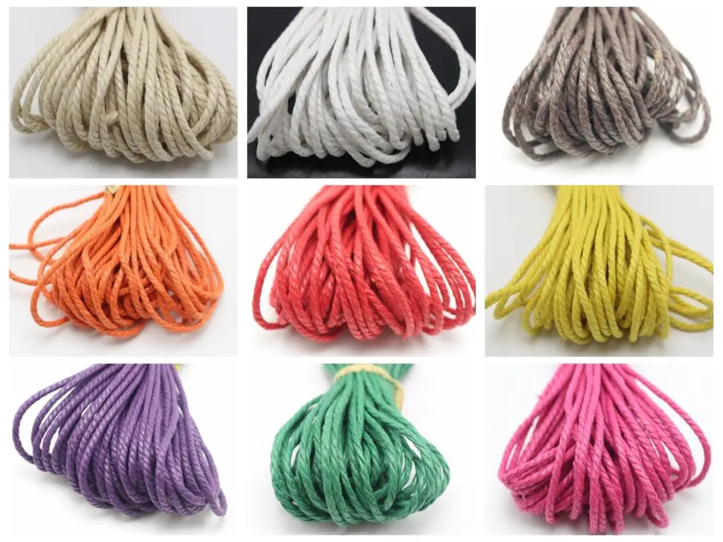 22 Yards Waxed Twisted Cotton Cord Thread Line 2mm Macrame String for Bracelet