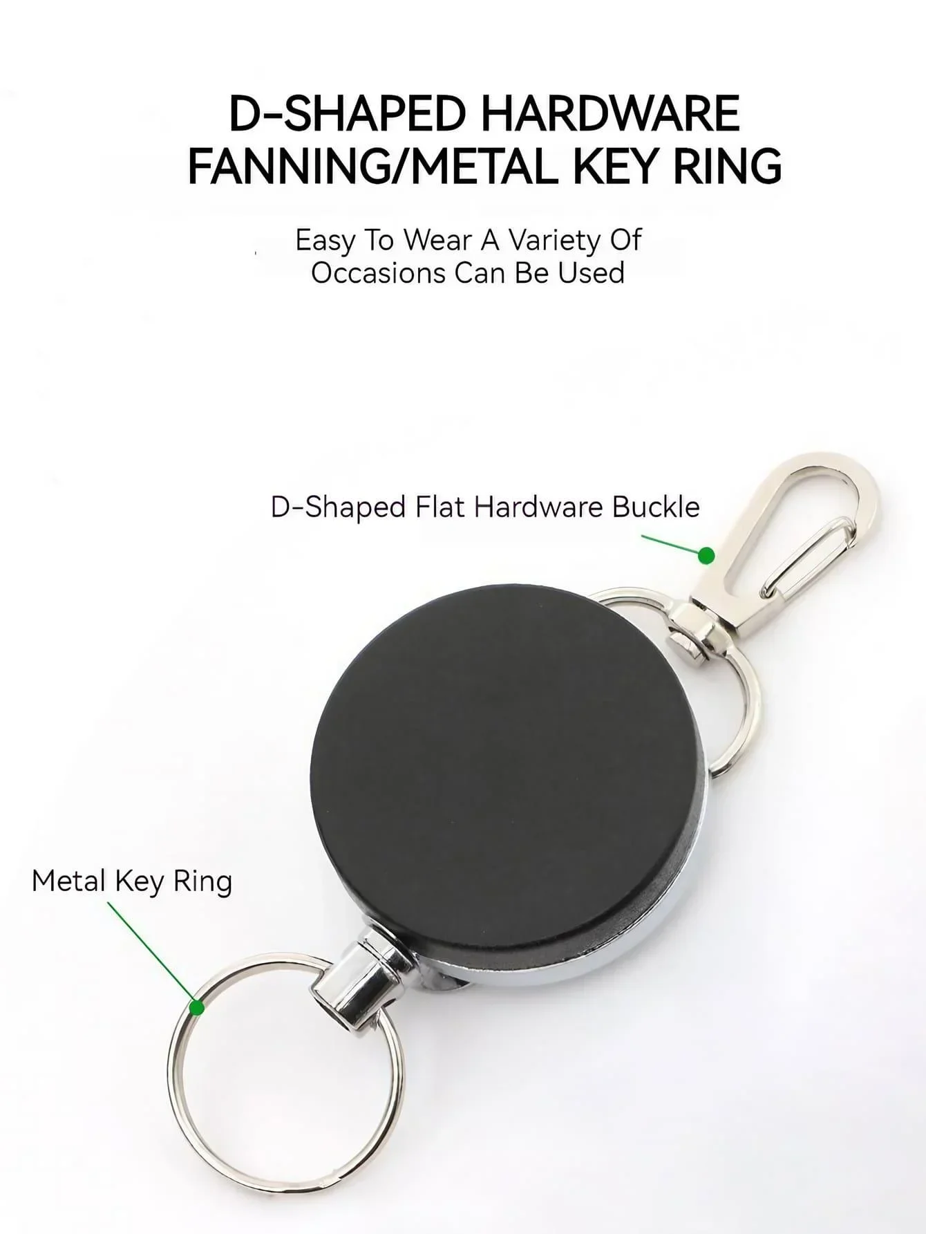 Stainless Steel Retractable Keychain Holder