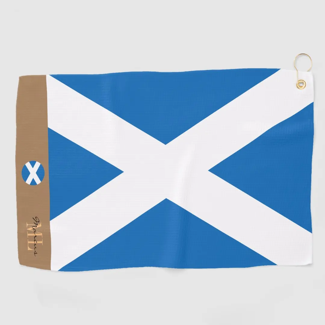 Bandera escocesa y Escocia, monogramada / toalla d 16x24in