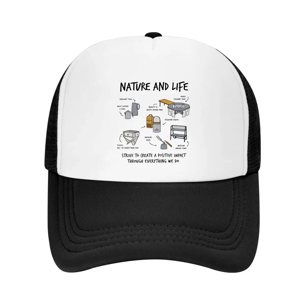 Strive To Create A Positive Impact Through Everything We Do Mesh Baseball Cap Casual Hat For Womens Unisex Female