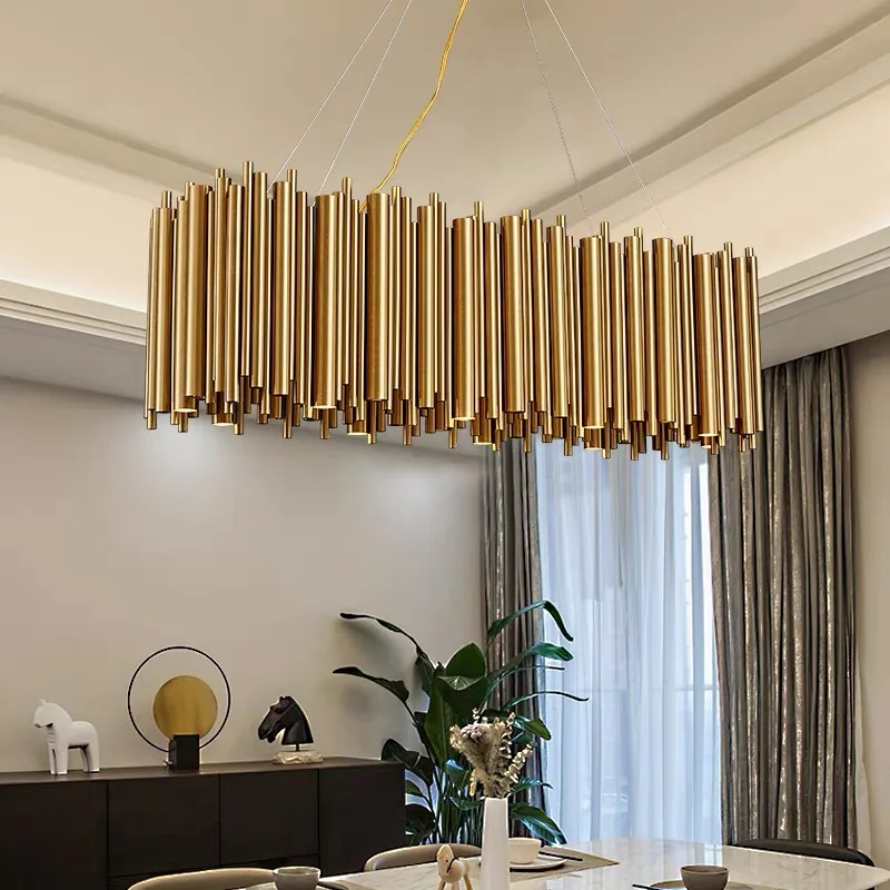 Post Modern Pipe Organ Pendant Light Living Room LED Chandelier Lustres European Design Kitchen Island Hanging Lighting Fixture