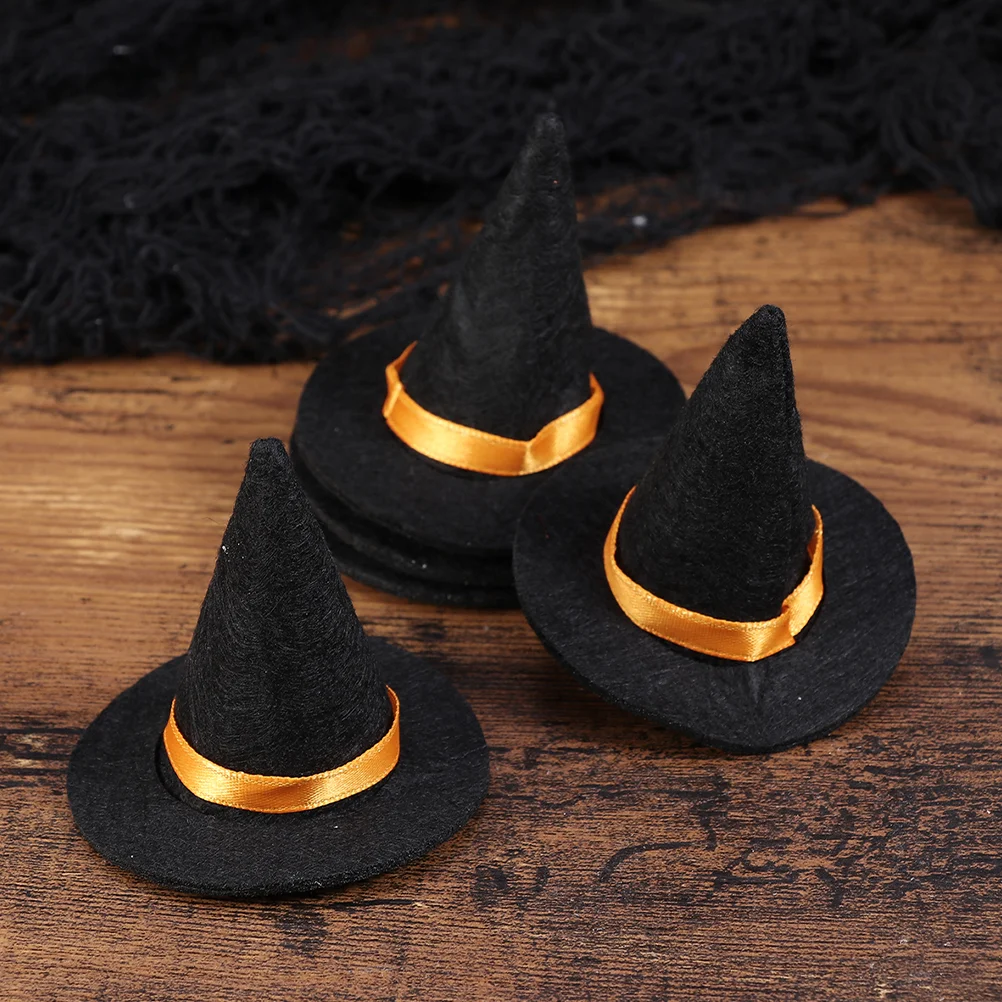 12 Pcs Mini Witch Hat Halloween Bottle Caps Hats Pet Costumes Decorations for Girls Wizard Baby Cover Supplies