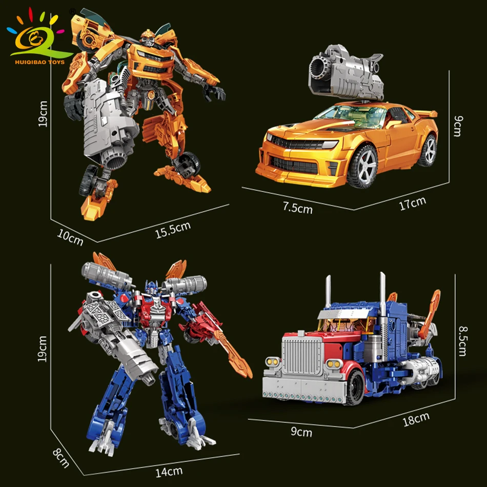 2IN1 Transformation Toys Robot Car Alloy Plastic Movie Anime Action Figures Deformed Mecha Warrior Model Toy for Children Gifts