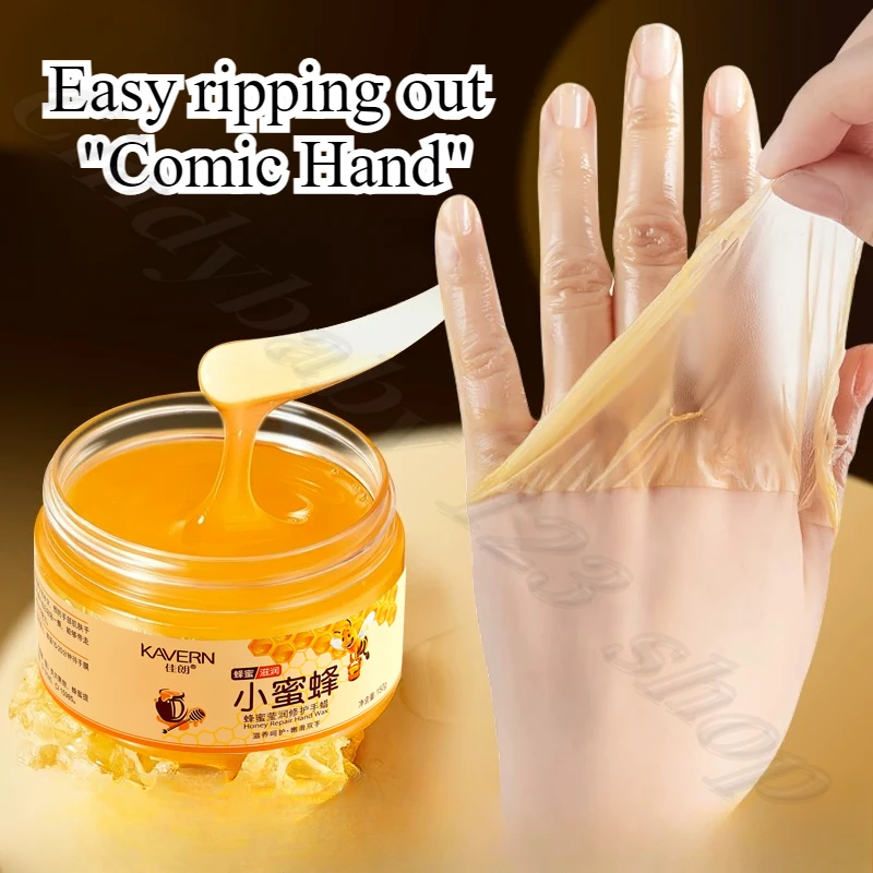 Small bee honey hand mask exfoliating calluses dead skin yellowish fade fine lines silky soft hand mask foot mask 150ml