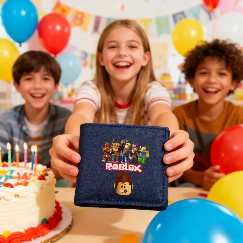 

Горячая игра ROBLOX, кошелек для монет с мультяшным принтом, легкий короткий кошелек на молнии, подарки на день рождения для мальчиков и девочек