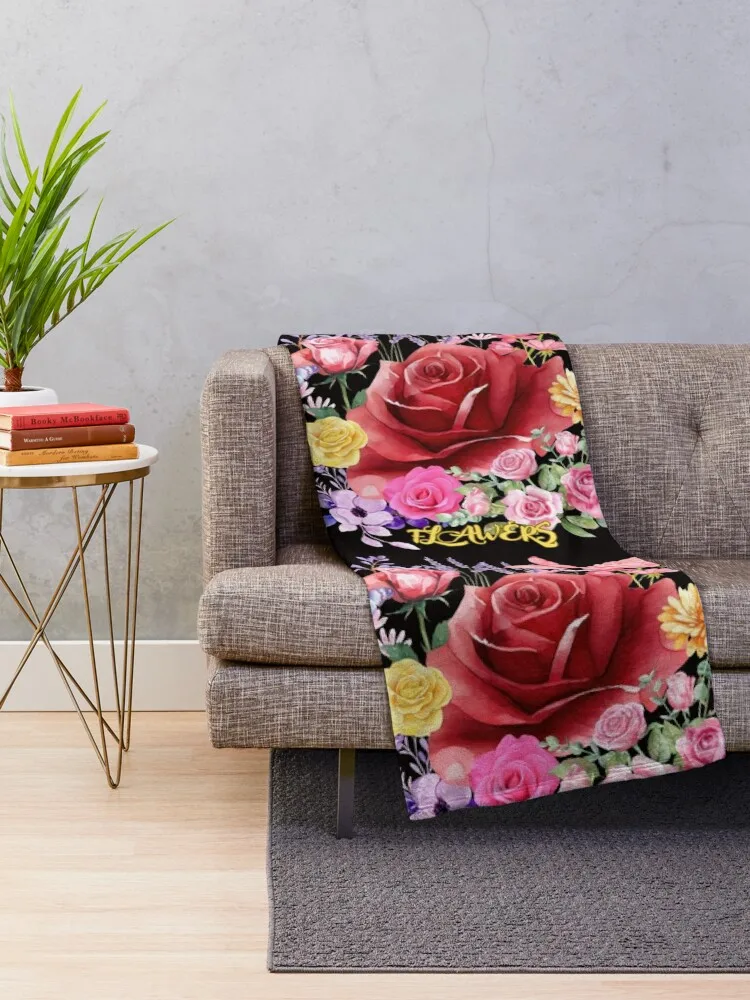 flowers, tropical nature, tropical flowers, life in bloom, butterflies, multicoloured Throw Blanket Flannels Blankets