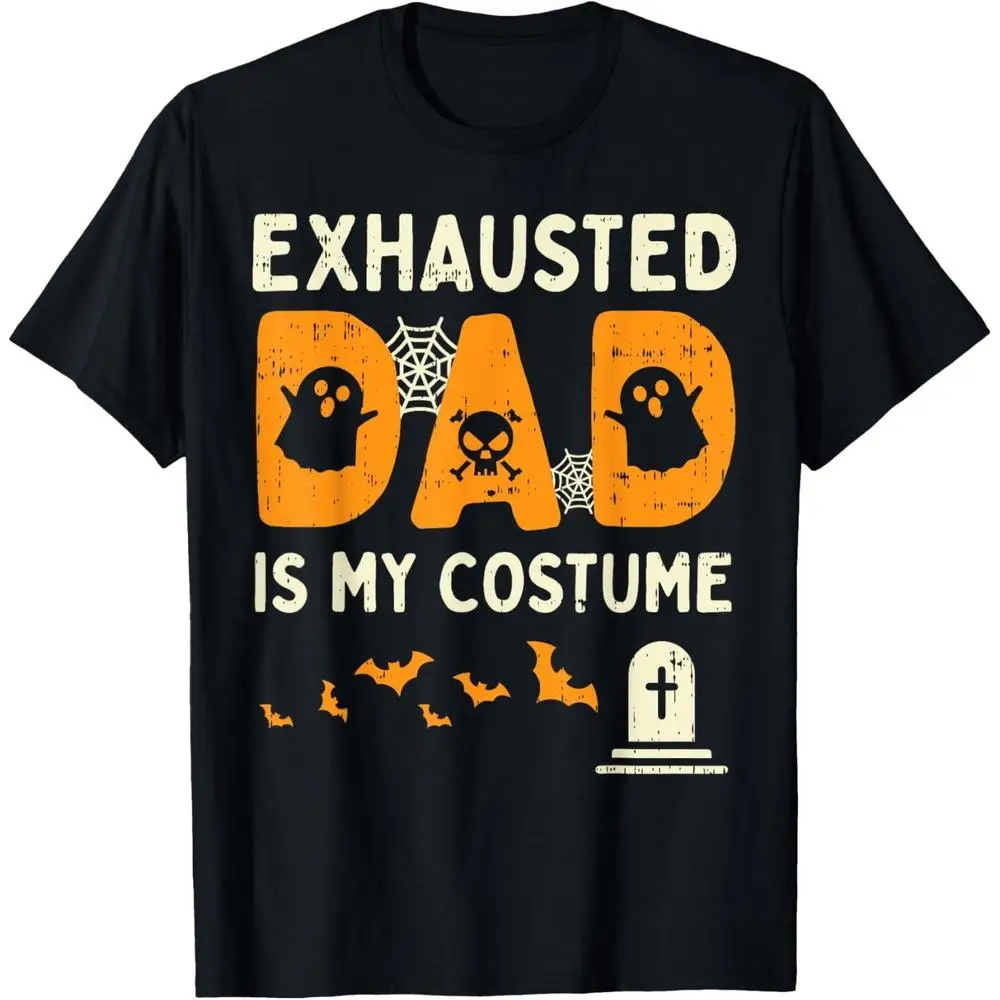 Exhausted Dad Costume Funny Matching Halloween Men Gift T Shirt