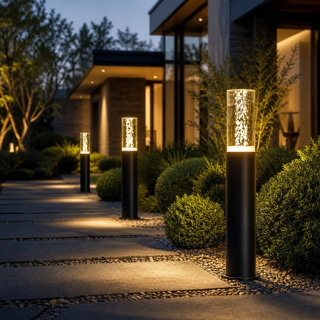 Crystal Bubble Outdoor LED Bollard Light Waterproof Garden Lawn Path Lamp 30/50/70cm Lights for Villa Courtyard Yard Pathway Dec