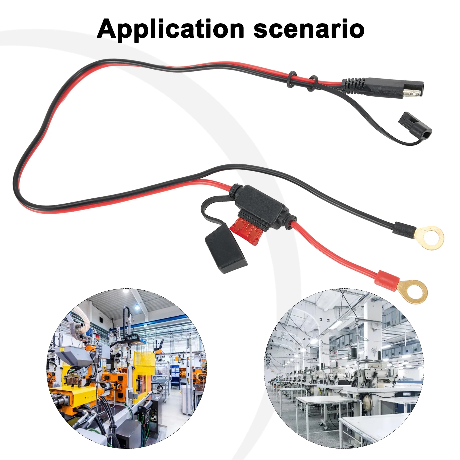 SAE Terminal Power Cord Cable Harness Wire Extension for Motorcycle Battery Charging and DC Outlet Connection Applications