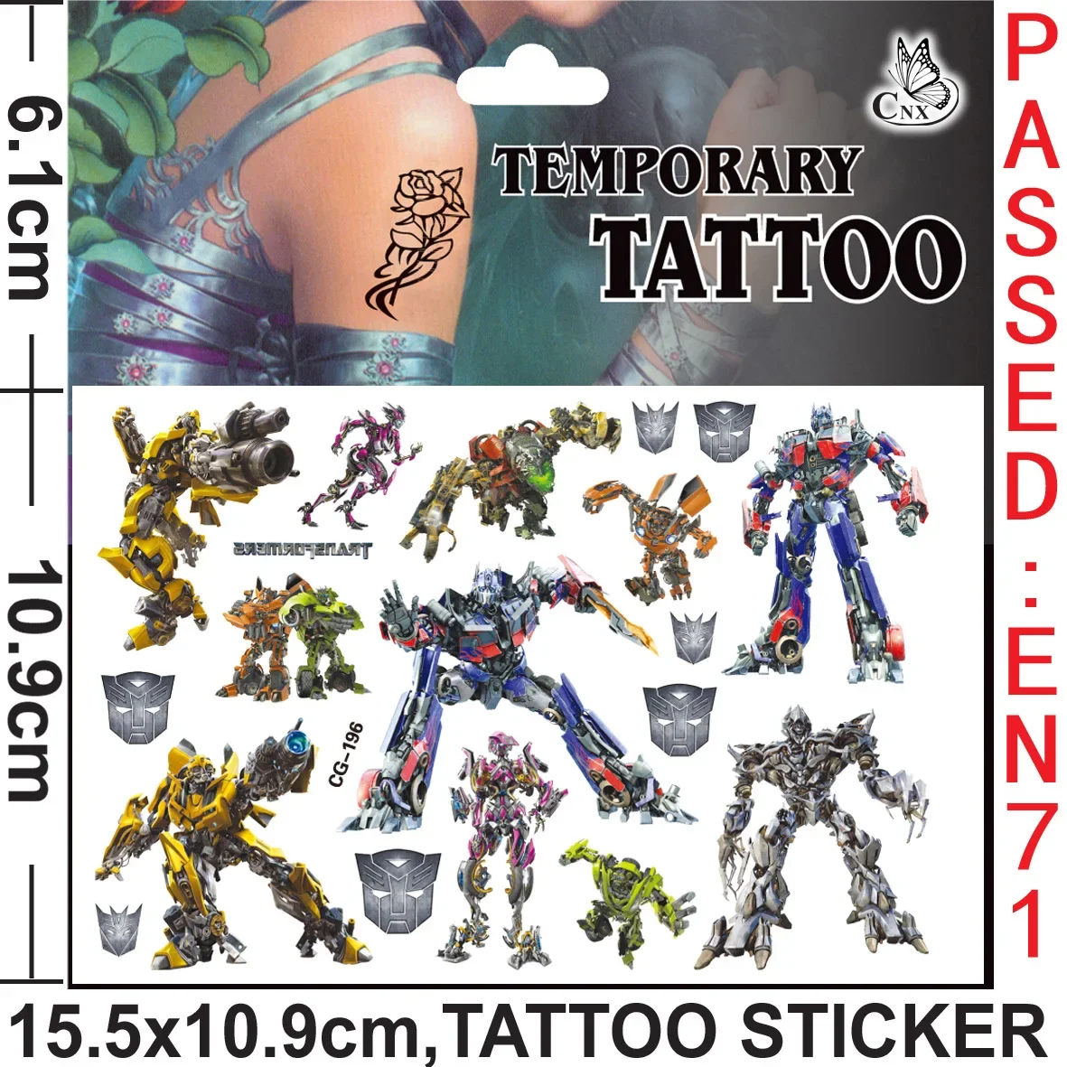 Transformers Tattoo Stickers Waterproof Cute Sticker Anime Birthday Party Supplies Decoration For Kids Women Men Gifts