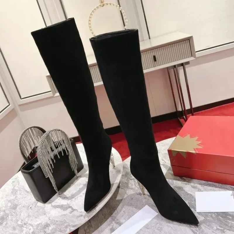 

Top Quality Red Soled Women High Heel Boots Luxury Fashion Women Over Knee Boots Classic Style Designer High Top Boots 2038HJ