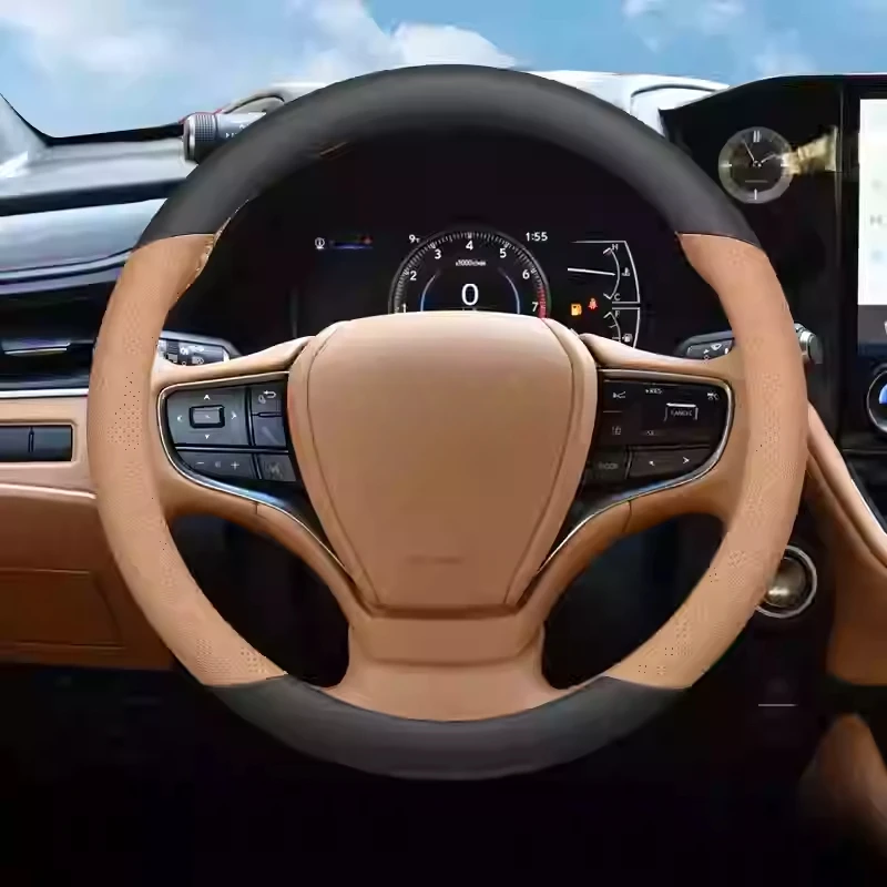 

Кожаный автомобильный противоскользящий дышащий чехол на руль Nappa для Lexus ES200 ES300H RX350H RX300 NX200, автомобильные аксессуары для интерьера