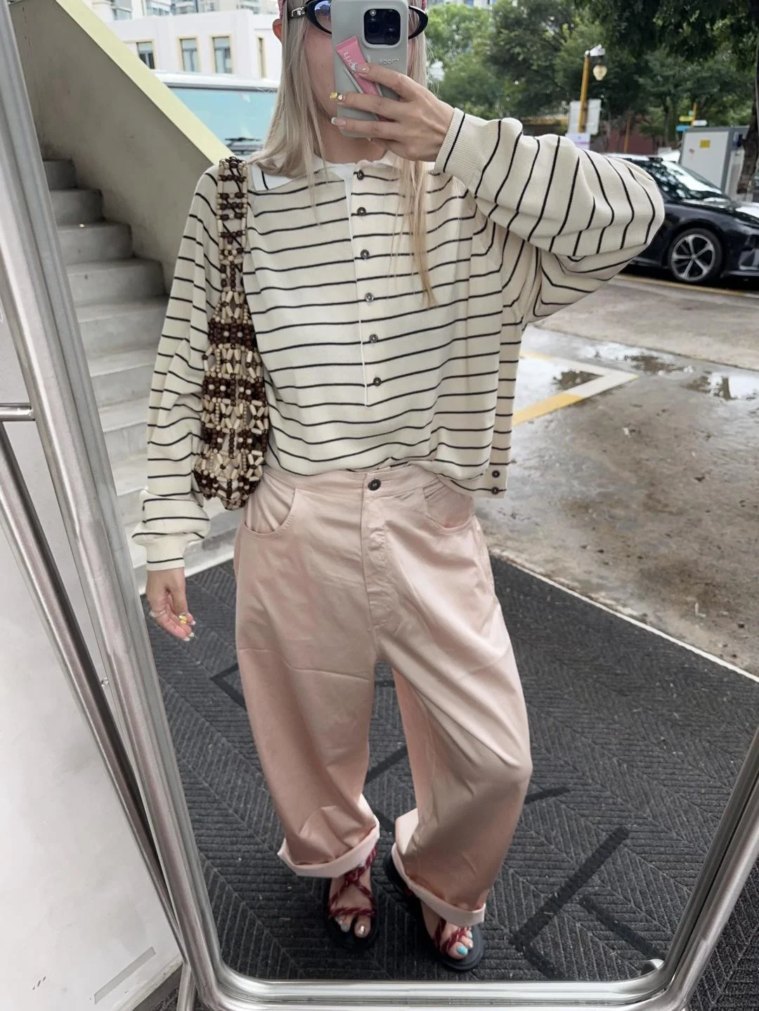 

Soft Knitted Color Blo Ne Long Sve Women's Cotton T-irt Loose Fit Comfortable Sle Striped Pattern Winter Wear