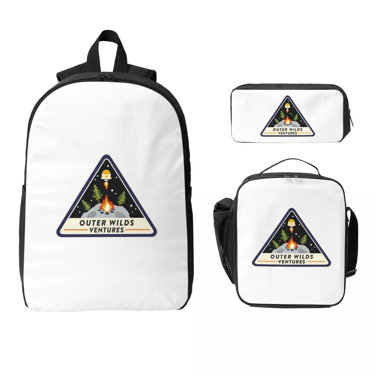 

Outer Wilds Ventures Patch Backpack Student Boy Girl BookBag School Bag Laptop Shoulder Bags 3ps Insulated Lunch Bag Pencil Case