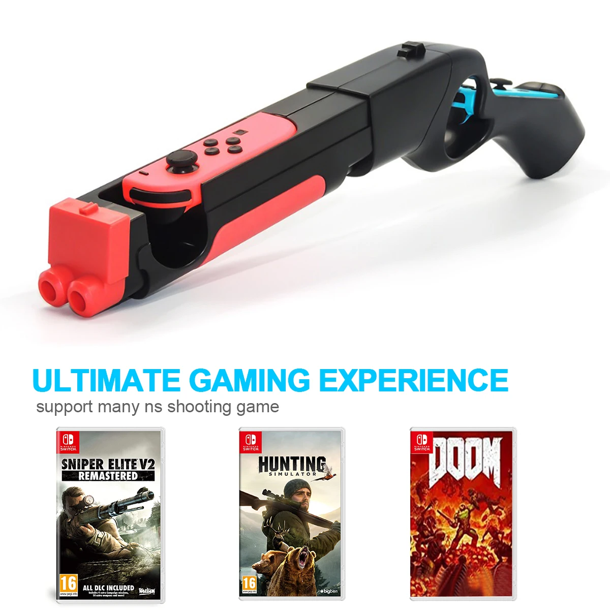 Imagem -05 - Controle para Nintendo Switch Joystick para Controle de Arma Compatível com Videogame ns Joy-con Acessórios e Jogos de Tiro