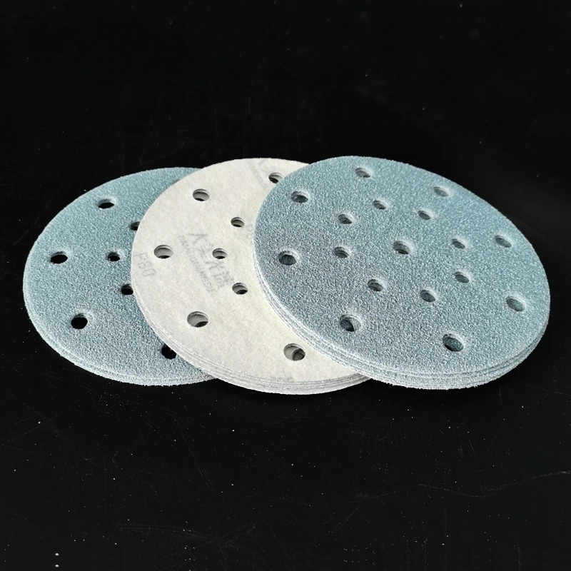 6 Inch 150mm Sandpaper 17 Holes Grinding Atomic Ash Wood Round Flocking Self-adhesive Car Sandpaper