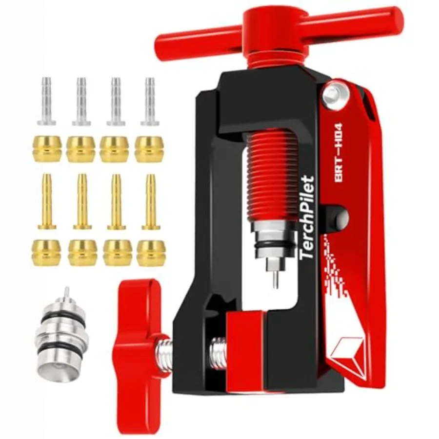 

Bike Hydraulic Hose Cutter, Needle Driver and 8pcs Brass Olives Kit - Clean Cuts and Secure Connections, All-in-One Solution fo
